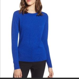 Halogen royal/cerulean blue 100% cashmere sweater